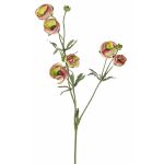 Fake ranunculus YARIS, green-pink, 26"/65cm, Ø1.2"-1.8"/3-4,5cm