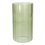 Blumen Vase BLANDINA, Glas, Rillen, grün-transparent, 18cm, Ø10cm