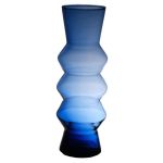 Decorative vase ERCELINA made of glass, recycled, clear-blue, 36cm, Ø13cm