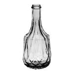 Glass decorative bottle SEGUNDO, structure pattern, clear, 17cm, Ø8cm