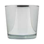 Plant pot made of glass ALENA SHINY, shiny silver, 11cm, Ø11,5cm