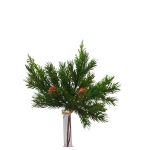 Decorative cryptomeria bunch KIGANJA with cones, green, 14"/35cm