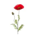 Fake poppy spray LISSIE, red, 28"/70cm, Ø4.7"/12cm