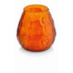 Candle holder MAYELA with wax, tangerine, 4.1"/10,5cm, Ø4"/10cm, 48h