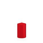 Lantern candle MAEVA, pillar, red, 4"/10cm, Ø2.4"/6cm, 33h - Made in Germany