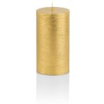 Festive candle MATHILDA, gold, 4"/10cm, Ø2.7"/6,8cm, 45h - Made in Germany