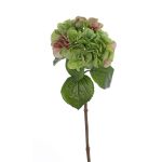 Plastic hydrangea CHIDORI, green-pink, 24"/60cm, Ø8"/20cm