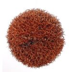 Artificial reed grass ball ARKO, glitter, orange, 6"/15cm