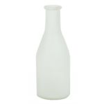 Decorative bottle ANYA, glass, matt white, 7"/18cm, Ø2.6"/6,5cm