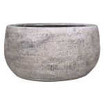 Decorative bowl made of ceramic AGAPE with texture, white-brown, 6"/15cm, Ø13"/33cm