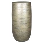 Flower vase made of ceramic AGAPE with texture, gold, 20"/50cm, Ø10"/24,5cm