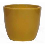Ceramic pot for plants TEHERAN BASAR, ochre yellow, 5.3"/13,5cm, Ø6.1"/15,5cm