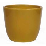 Ceramic pot for plants TEHERAN BASAR, ochre yellow, 6"/15cm, Ø7"/17,5cm