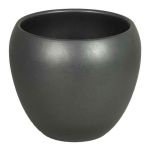 Anthracite matt flower pot URMIA BASAR, ceramic, 4.5"/11,5cm, Ø5.5"/14cm