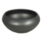 Anthracite matt plant bowl URMIA LAKE, ceramic, 5"/13cm, Ø12"/30cm