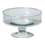 Snack bowl made of glass CORIE OCEAN on stand, clear, 4.7"/12cm, Ø7.5"/19cm