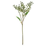 Artificial elderberries branch TEITH with fruits, green, 16"/40cm