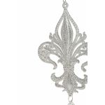 Acrylic pendant heraldic lily AZARIEL, glitter, silver, 15cm