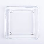 Square candle plate VINCENTIA made of glass, clear, 5.4"x5.4"/13,6x13,6cm