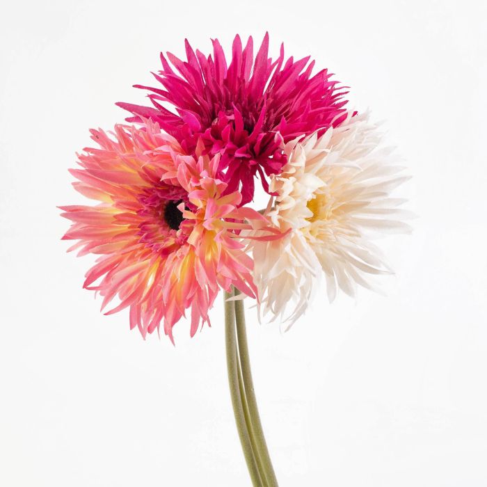 Artificial Small bouquet of Gerberas, cream-light and dark pink, 9
