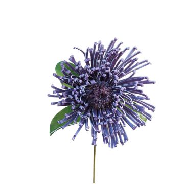 Plastic foam pincushion protea ISLARTINA, dark purple, 30"/75cm