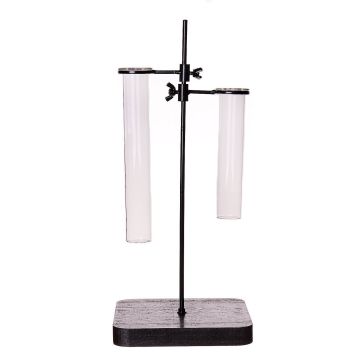 Decorative laboratory glasses AUDREY with stand, clear-black, 16x16x35cm