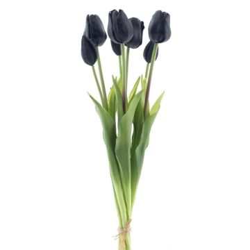 Artificial tulip bouquet LONA, black, 18"/45cm, Ø8"/20cm