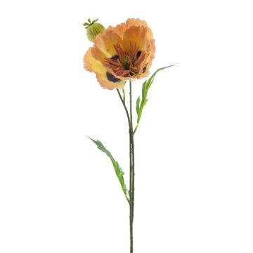 Decorative poppy EDESSA, peach-orange, 31"/80cm