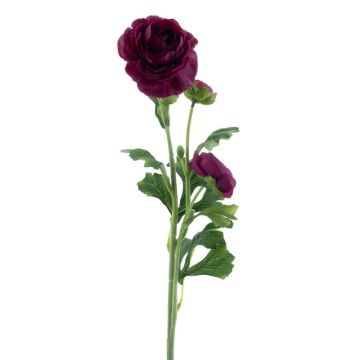 Artificial flower Ranunculus PROTO, dark violet, 26"/65cm