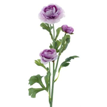 Artificial flower Ranunculus PROTO, purple-white, 26"/65cm