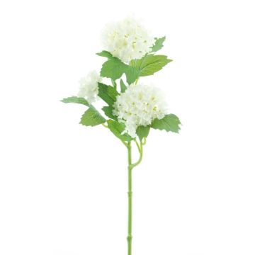 Artificial snowball branch CASTA, cream, 18"/45cm