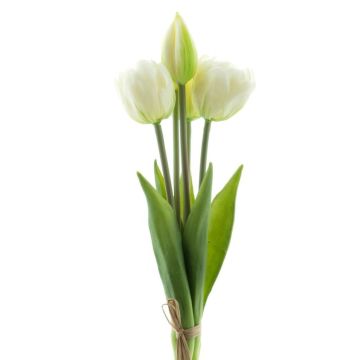 Decorative tulip bunch LANEA, white, 12"/30cm, Ø6"/15cm