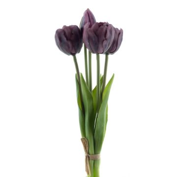 Decorative tulip bunch LANEA, dark violet, 12"/30cm, Ø6"/15cm