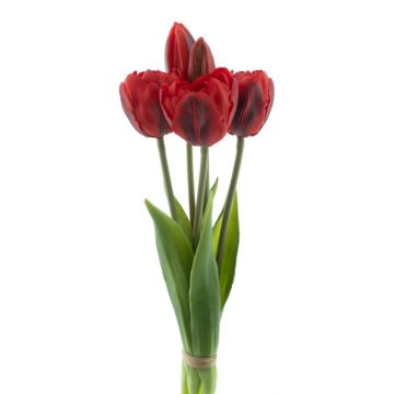 Decorative tulip bunch LANEA, red-black, 12"/30cm, Ø6"/15cm