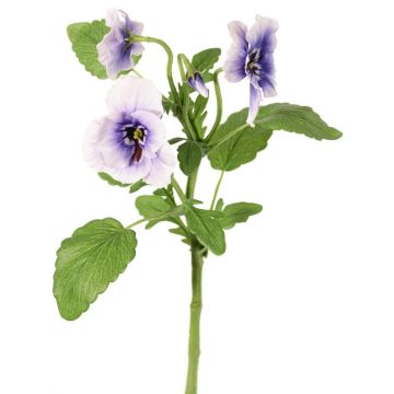 Decorative branch Pansy SIANIE, purple-blue-white, 14"/35cm, Ø1.6"-2.4"/4-6cm