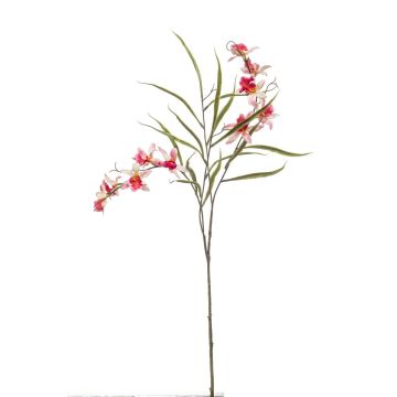 Artificial branch Cymbidium orchid LAGERTHA, pink-fuchsia, 28"/70cm