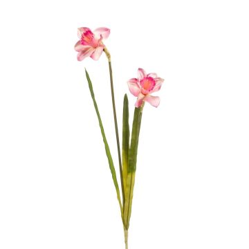 Decorative flower Daffodil OTZARA on spike, pink, 24"/60cm