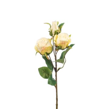 Artificial flower branch Rose FREYDE, cream, 18"/45cm