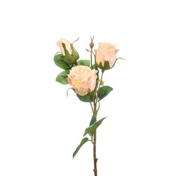 Artificial flower branch Rose FREYDE, light pink, 18"/45cm