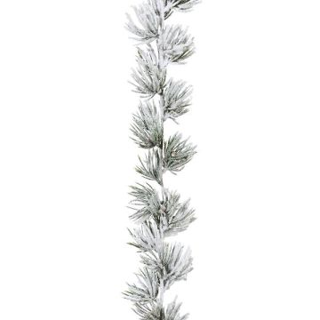 Decorative pine garland ZIMRA, snow-covered, white-green, 6ft/180cm