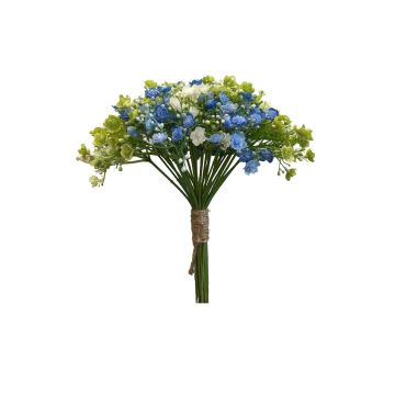 Artificial gypsophila bunch LITAGO, green-blue-cream, 9"/23cm