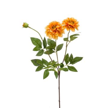 Artificial dahlia NAXOS with flowers, orange-yellow, 28"/70cm