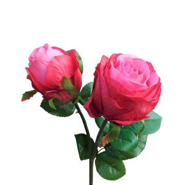 Artificial flower Rose RENATUS, fuchsia-pink, 18"/45cm