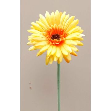 Artificial gerbera flower TEUDELINDE, yellow, 22"/55cm, Ø3.1"/8cm