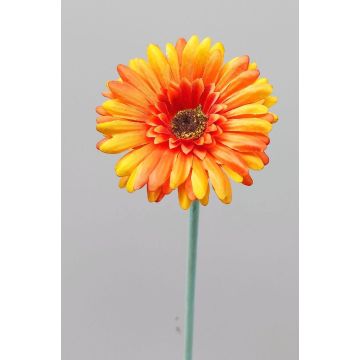 Artificial gerbera flower TEUDELINDE, orange, 22"/55cm, Ø3.1"/8cm