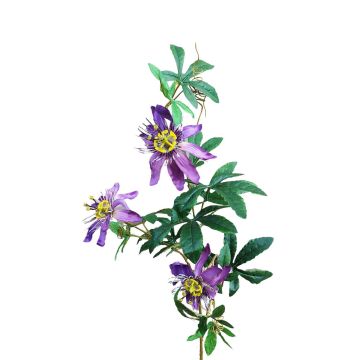 Decorative passion flower JULANDA, purple-white, 3ft/100cm, Ø3.5"-4.3"/9-11cm