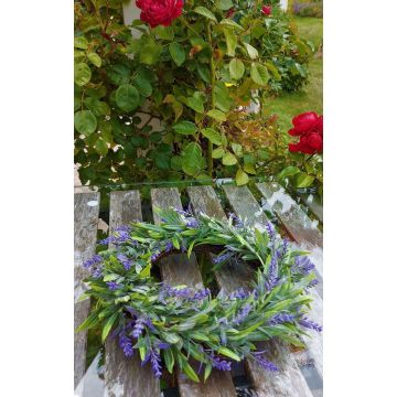 Artificial lavender wreath OSTERLIND, purple, Ø12"/30cm