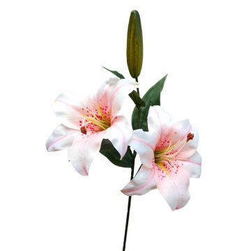 Artificial flower branch Lily RODEHILDE, pink-white, 26"/65cm