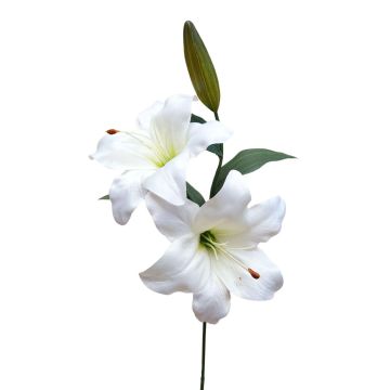 Artificial flower branch Lily RODEHILDE, cream-white, 26"/65cm