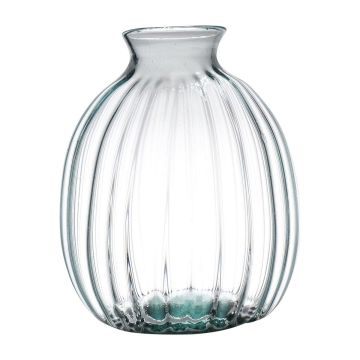 Decorative bottle NERRASITA made of glass, with grooves, recycled, clear, 26,5cm, Ø23,5cm